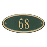 Whitehall Madison Oval Petite Wall 1-Line Personalized Address Plaque - Green/Gold