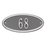 Whitehall Madison Oval Petite Wall 1-Line Personalized Address Plaque - Pewter/Silver