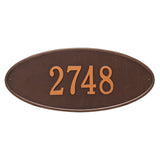Whitehall Madison Oval Estate Wall 1-Line Personalized Address Plaque - Antique Copper