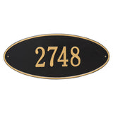 Whitehall Madison Oval Estate Wall 1-Line Personalized Address Plaque - Black/Gold