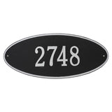 Whitehall Madison Oval Estate Wall 1-Line Personalized Address Plaque - Black/Silver