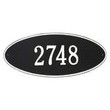 Whitehall Madison Oval Estate Wall 1-Line Personalized Address Plaque - Black/White