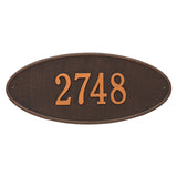 Whitehall Madison Oval Estate Wall 1-Line Personalized Address Plaque - Oil-Rubbed Bronze