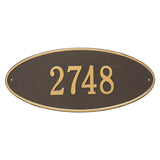 Whitehall Madison Oval Estate Wall 1-Line Personalized Address Plaque - Bronze/Gold