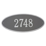 Whitehall Madison Oval Estate Wall 1-Line Personalized Address Plaque - Pewter/Silver