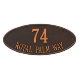 Whitehall Madison Oval Estate Wall 2-Line Personalized Address Plaque - Oil-Rubbed Bronze