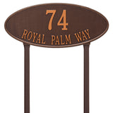 Whitehall Madison Oval Estate Lawn 2-Line Personalized Address Plaque - Antique Copper