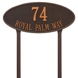 Whitehall Madison Oval Estate Lawn 2-Line Personalized Address Plaque - Oil-Rubbed Bronze