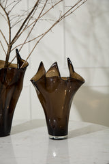 Peaked Glass Sculptural Vase By Accent Decor