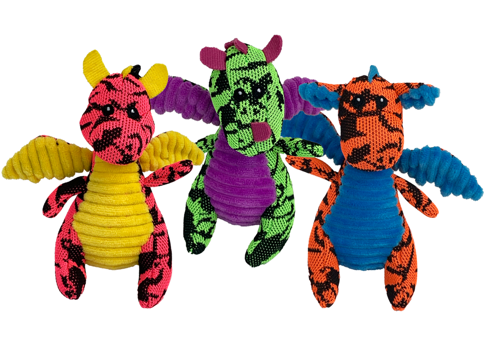 Multipet Minipet Dragon Plush Dog Toy - 5"