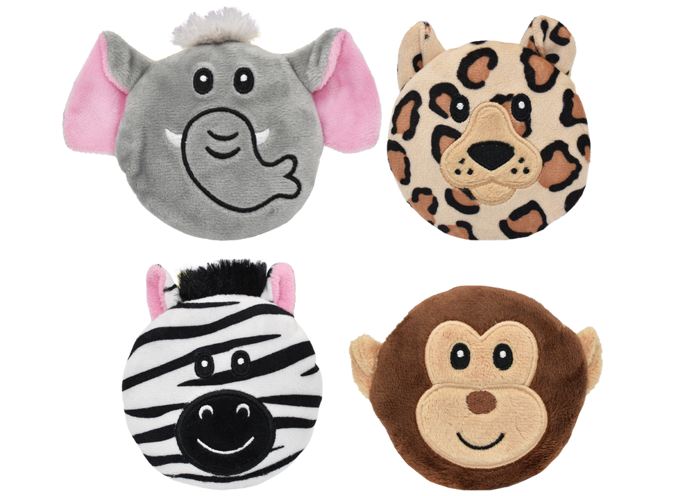 Multipet Minipet Subwoofers Safari Plush Dog Toy - 3.5"