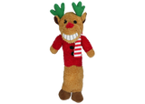 Multipet Holiday Reindeer Loofa Plush Dog Toy (3 Sizes Available)