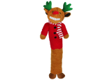 Multipet Holiday Reindeer Loofa Plush Dog Toy (3 Sizes Available)