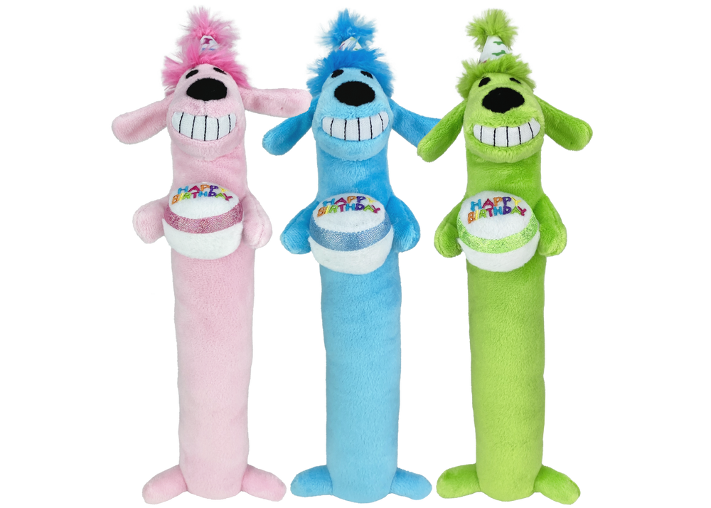 Multipet Birthday Loofa Dog Plush Toy - 12"