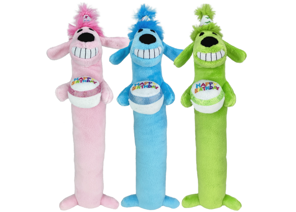 King Wholesale Multipet Birthday Loofa Dog Plush Toy - 12"