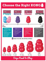 KONG Classic Hard Rubber Dog Toy (Multiple Sizes Available)