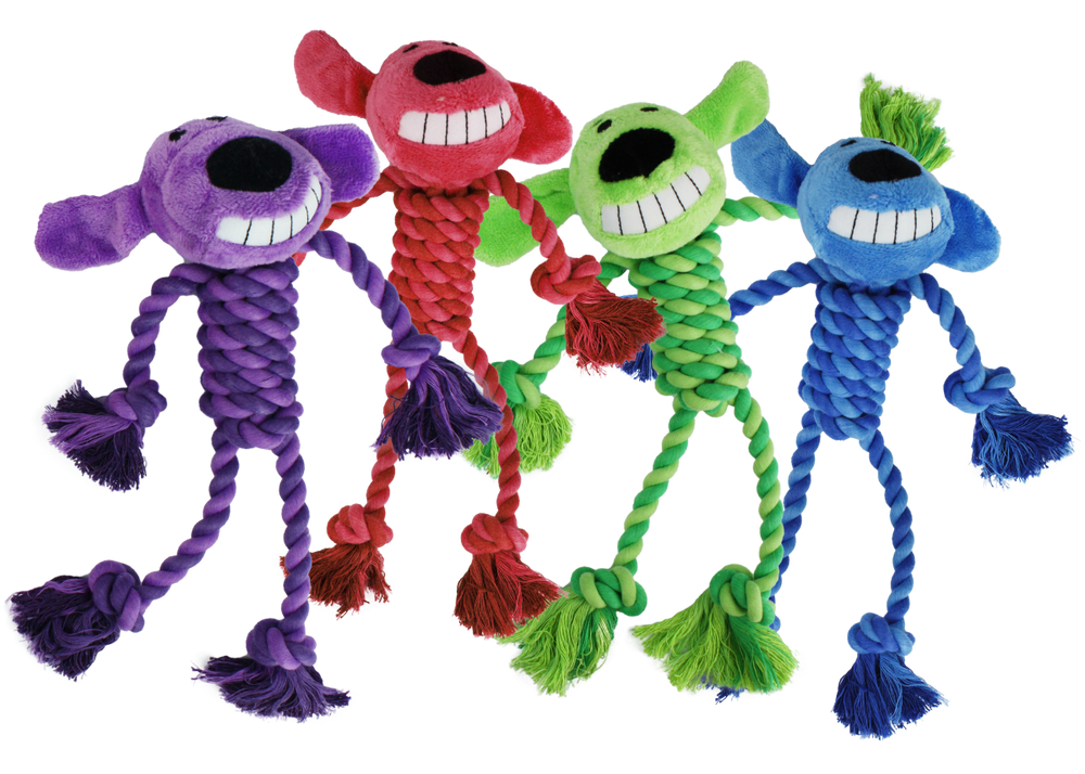 Multipet Rope Body Loofa Dog Toy - 11"