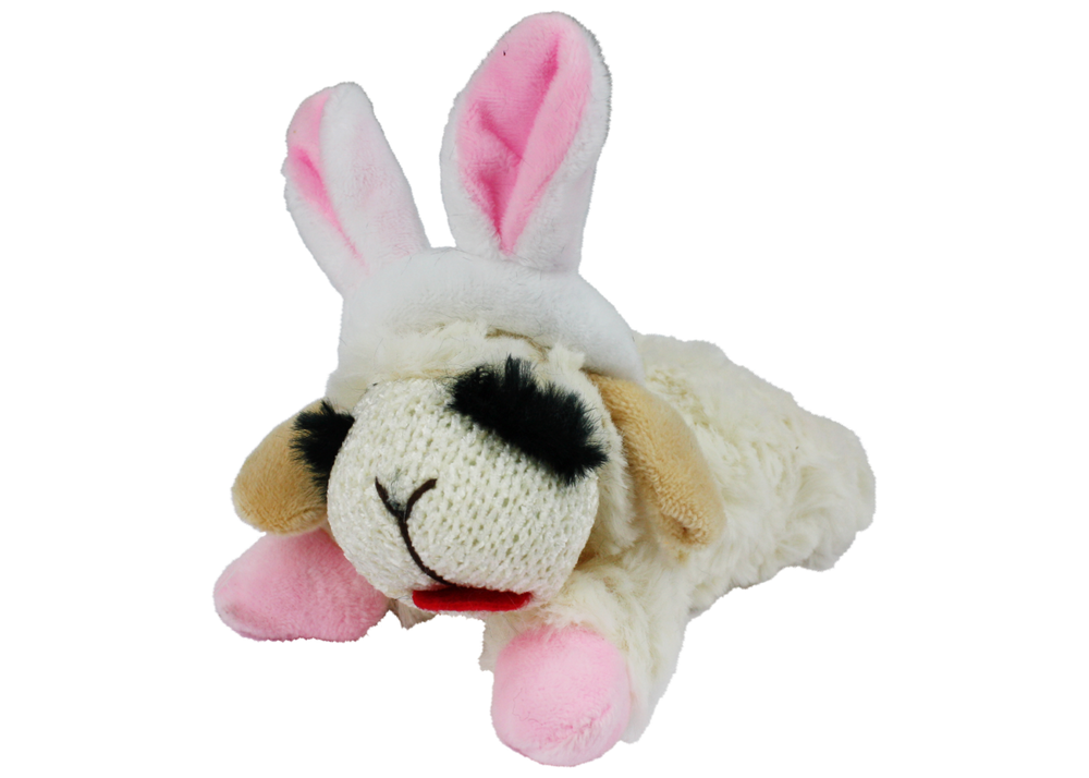 Multipet Lamb Chop Easter Bunny Plush Dog Toy, 6" Small