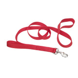 Loops 2 Double Handle Nylon Dog Leash - Medium/Large - 1" x 6' / Red