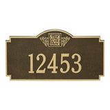 Whitehall Monogram Estate Wall 1-Line Personalized Plaque - Antique Brass