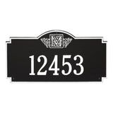 Whitehall Monogram Estate Wall 1-Line Personalized Plaque - Black/White