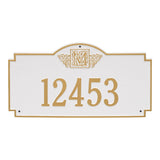 Whitehall Monogram Estate Wall 1-Line Personalized Plaque - White/Gold
