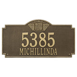 Whitehall Monogram Estate Wall 2-Line Personalized Plaque - Antique Brass