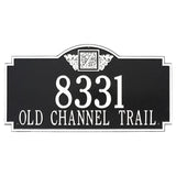 Whitehall Monogram Estate Wall 2-Line Personalized Plaque - Black/White