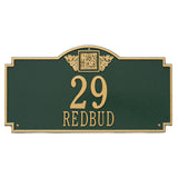 Whitehall Monogram Estate Wall 2-Line Personalized Plaque - Green/Gold