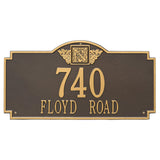 Whitehall Monogram Estate Wall 2-Line Personalized Plaque - Bronze/Gold