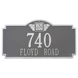 Whitehall Monogram Estate Wall 2-Line Personalized Plaque - Pewter/Silver