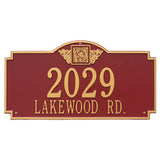 Whitehall Monogram Estate Wall 2-Line Personalized Plaque - Red/Gold