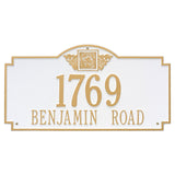 Whitehall Monogram Estate Wall 2-Line Personalized Plaque - White/Gold