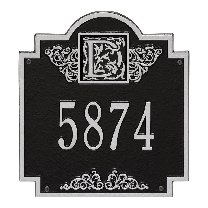 Whitehall Monogram Standard Wall 1-Line Personalized Plaque - Black/Silver