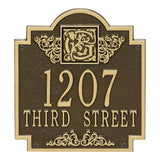 Whitehall Monogram Standard Wall 2-Line Personalized Plaque - Antique Brass