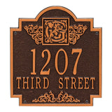 Whitehall Monogram Standard Wall 2-Line Personalized Plaque - Antique Copper