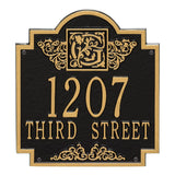 Whitehall Monogram Standard Wall 2-Line Personalized Plaque - Black/Gold