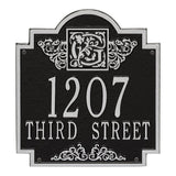 Whitehall Monogram Standard Wall 2-Line Personalized Plaque - Black/Silver
