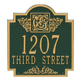 Whitehall Monogram Standard Wall 2-Line Personalized Plaque - Green/Gold