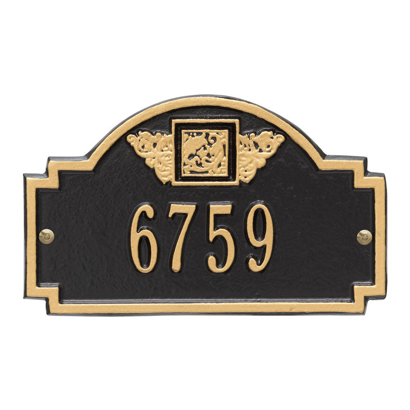 Whitehall Monogram Petite Wall 1-Line Personalized Plaque - Black/Gold