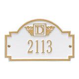 Whitehall Monogram Petite Wall 1-Line Personalized Plaque - White/Gold