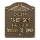 Whitehall Wedding Plaque Standard Wall 2-Line Personalized Plaque - Antique Brass