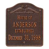 Whitehall Wedding Plaque Standard Wall 2-Line Personalized Plaque - Antique Copper