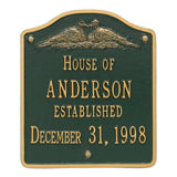 Whitehall Wedding Plaque Standard Wall 2-Line Personalized Plaque - Green/Gold