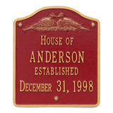 Whitehall Wedding Plaque Standard Wall 2-Line Personalized Plaque - Red/Gold