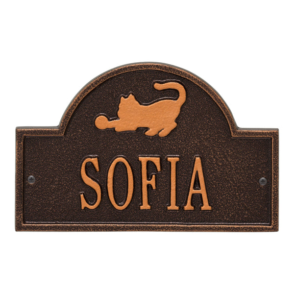 Whitehall Products Whitehall Cat Arch Mini 1-Line Wall Personalized Plaque
