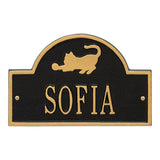 Whitehall Cat Arch Mini 1-Line Wall Personalized Plaque - Black/Gold