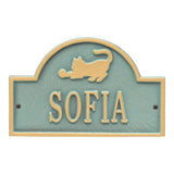 Whitehall Cat Arch Mini 1-Line Wall Personalized Plaque - Bronze Verdigris