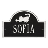 Whitehall Cat Arch Mini 1-Line Wall Personalized Plaque - Black/White