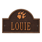 Whitehall Dog Paw Arch Mini 1-Line Wall Personalized Plaque - Antique Copper